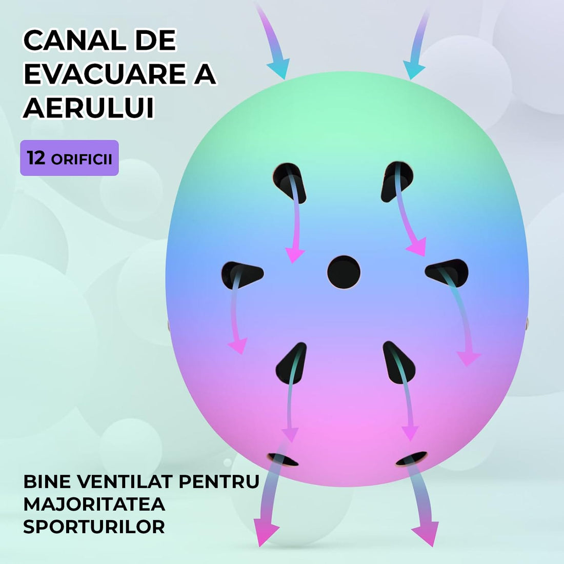 Set Protecție pentru Copii 7 în 1, Cască Reglabilă, Genunchiere, Cotiere și Apărători Încheieturi, Multicolor, 3-14 Ani, M, Roz Gradient