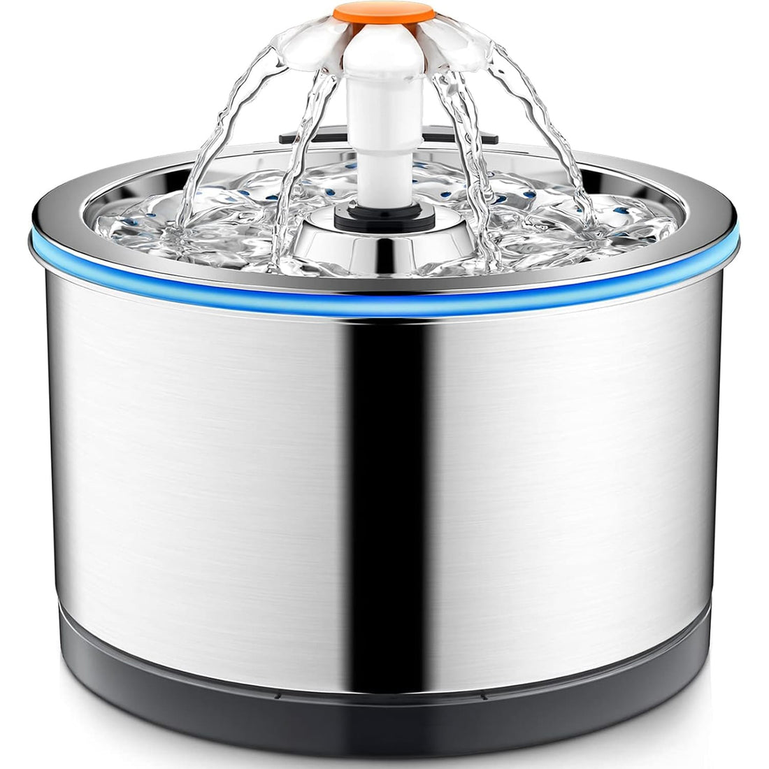 Dispenser Apă Automat Tip Fântână pentru Pisici și Câini, 2.5 L, Oțel Inoxidabil 304, Ultra-Silențios