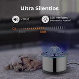 Dispenser Apă Automat Tip Fântână pentru Pisici și Câini, 2.5 L, Oțel Inoxidabil 304, Ultra-Silențios