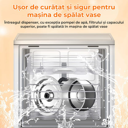 Dispenser Apă Automat Tip Fântână pentru Pisici și Câini, 2.5 L, Oțel Inoxidabil 304, Ultra-Silențios