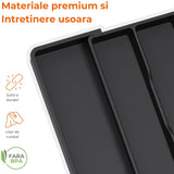 Organizator Extensibil Multifuncțional pentru Sertar, Suport Ajustabil pentru Ustensile de Gătit, Separator pentru Spatule, Negru, Fără BPA