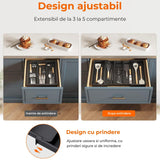 Organizator Extensibil Multifuncțional pentru Sertar, Suport Ajustabil pentru Ustensile de Gătit, Separator pentru Spatule, Negru, Fără BPA
