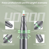 Freza Electrică Avansată Elindor pentru Unghii, 40000 RPM, 7 Capete Incluse, Ecran LCD, Gri