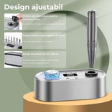 Freza Electrică Avansată Elindor pentru Unghii, 40000 RPM, 7 Capete Incluse, Ecran LCD, Gri