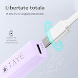 Lampa UV Mini Elindor® Pentru Manichiura si Pedichiura, Cu Uscare Rapida si Lentile Convexe, Portabila, Incarcare USB Tip C, Mov