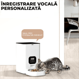 Hranitor automat pentru câini și pisici, 4L, control porții și intervale, alb