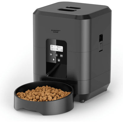 Hranitor automat pentru câini și pisici, 2L, control porții și intervale, negru