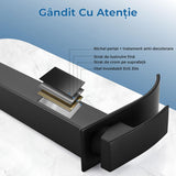 Baterie Chiuveta Tip Cascada pentru Baie, Bucatarie, Monocomanda, Placa de Montare, Inox, Model Inalt, Negru