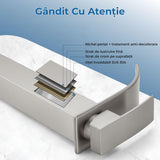 Baterie Chiuvetă Modernă Tip Cascadă pentru Baie/Bucătărie, Monocomandă, Oțel Inoxidabil, Nichel Periat