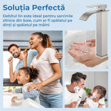 Baterie Chiuvetă Modernă Tip Cascadă pentru Baie/Bucătărie, Monocomandă, Oțel Inoxidabil, Nichel Periat
