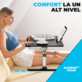 Masă Pliabilă pentru Laptop Elindor - Multifuncțională, Ajustabilă, cu Sertar și Suport pentru Carte, Negru