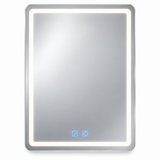 Oglinda de Perete Elindor® Antiaburire, Dreptunghiulara, Montare pe Verticala, fara Rama, Ideala pentru Baie, Iluminare Led, Buton ON/OFF Luminat si Noaptea, Rezistenta la Umiditate IP44, 50 x 70 cm