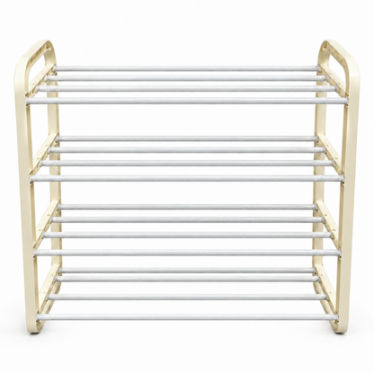 Organizator pentru Pantofi Elindor® Pantofar cu 4 Niveluri, Fara Gauri, Suport pentru Papuci, Dulap Hol, Dormitor, Economisire Spatiu, Depozitare Incaltaminte, 60 x 23 x 58 cm, Alb