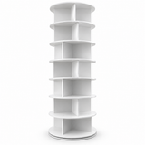 Organizator pentru Pantofi Elindor® Pantofar cu 7 Nivele, Rotativ 360°, Suport pentru Papuci, Dulap Hol, Dormitor, Economisire Spatiu, Depozitare Incaltaminte, 60 x 157 cm, Alb