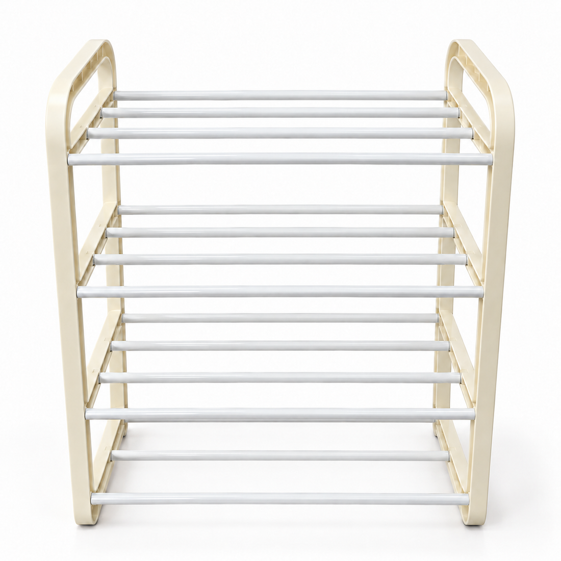 Organizator pentru Pantofi Elindor® Pantofar cu 4 Niveluri, Fara Gauri, Suport pentru Papuci, Dulap Hol, Dormitor, Economisire Spatiu, Depozitare Incaltaminte, 45 x 23 x 58 cm, Alb