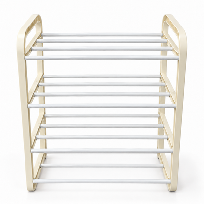 Organizator pentru Pantofi Elindor® Pantofar cu 4 Niveluri, Fara Gauri, Suport pentru Papuci, Dulap Hol, Dormitor, Economisire Spatiu, Depozitare Incaltaminte, 45 x 23 x 58 cm, Alb
