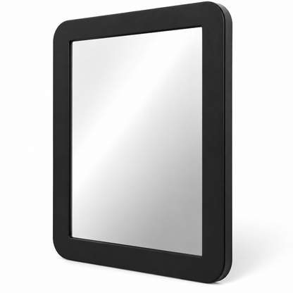 Oglinda Magnetica Elindor®, pentru Dulap Metalic, Sticla Reflectorizanta, Rama din Plastic ABS, Fixare cu Magnet, Montaj Fara Gaurire, Colturi Rotunjite, pentru Scoala, Birou, Baie si Frigider, 14.5 x 19 cm, Negru