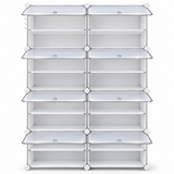 Organizator pentru Pantofi Elindor® cu Usi Transparente, Pantofar cu 8 Niveluri, FaraIn Gauri, Suport pentru Papuci, Raft Hol, Dormitor, Depozitare caltaminte, 84 x 31.5 x 124 cm, Alb