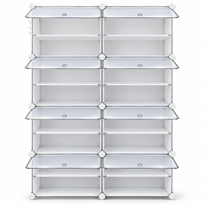 Organizator pentru Pantofi Elindor® cu Usi Transparente, Pantofar cu 8 Niveluri, FaraIn Gauri, Suport pentru Papuci, Raft Hol, Dormitor, Depozitare caltaminte, 84 x 31.5 x 124 cm, Alb
