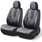 Set 2 Huse Scaune Auto Elindor®, Piele Nappa, Protectie Scaun Sofer, Montaj Rapid, Husa Impermeabila, Acoperire Spatar si Sezut, Accesorii Masina Interior, Universale Compatibile cu VW, Dacia, Renault, BMW, Ford, Skoda, Hyundai, Gri