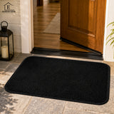 Covoras Antiderapant Elindor® pentru Intrare Casa, Lavabil la Masina, Super Absorbant, Moale, Durabil, Talpa Cauciucata Anti-Alunecare, Usor de Curatat, Pentru Interior si Exterior, 40 x 60 cm, Negru