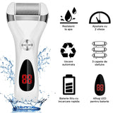 Pila Electrica Elindor® pentru Talpi si Calcaie, cu 3 Role de Slefuire, Display Digital, Rezistenta la Apa, Incarcare USB, 2 Viteze, Alb