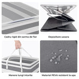 Set 2 Cosuri de Rufe Elindor® Ideal pentru Haine Murdare, Jucarii, Diverse Obiecte, Recipient Sortare Rotund de 75 L, pentru Casa, Baie, Living, Hol, Camera Copiilor sau Hotel, 40 x 30 x 62 cm, Impletit din Franghie din PEVA, Gri