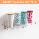 Set 4 Rafturi Elindor® Raft Suspendat de Depozitare, Mobila Bucatarie, Dormitor, Baie sau Birou, Etajera Practica cu Design Aerisit, Usor de Asamblat, Perfecta pentru Organizare Carti, Condimente, Decoratiuni, Polita Produse Diverse, 38 x 10 x 1.5 x 5 cm,