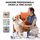 Trimmer și Aspirator Elindor® pentru Blana Animalelor, Alb/Albastru