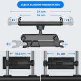 Suport Auto Tableta si Telefon Premium Elindor® pentru Tetiera Scaun, Universal, Compatibil 4.7-13 inch,  iPad, Switch, Sumsung Tab, Smartphone, Ajustabil 360°, Flexibil, Pliabil, Ideal pentru Copii sau Adulti, Orizontal, Accesorii Masina, Negru