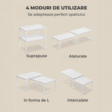 Set 2 Rafturi Elindor® din Bambus, Raft Extensibil si Suprapus pentru Bucatarie, Organizator Metalic Reglabil, Ideal ca Etajera Depozitare in Camara sau Birou, Perfect pentru Condimente, Vesela, Farfurii, Stabil si Compact, Polita pentru Obiecte Diverse,