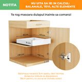 Organizator Multifunctional Elindor® Tip Sertar, cu Adeziv, Suport Metalic Dulap sub Blat Chiuveta, Inaltime Reglabila, Sertar Glisant Organizare pentru Bucatarie, Baie, Camara, Bar, Raft cu Sertare Depozitare Detergenti, Parfumuri, 43x25x9 cm, Alb