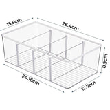 Set de 4 Containere Elindor® pentru Camara si Frigider, cu Compartimente Reglabile si Design Stivuibil, din ABS, Condimente, Sosuri sau Alimente Mici, cu Format Compact si Corp Transparent, Organizator Bucatarie, Cutie, Separatoare, Plastic