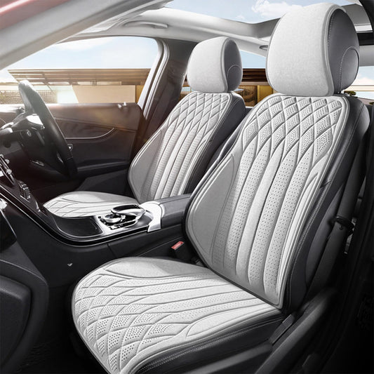 Husă Auto Elindor®, Suede Moale, Universală, Confort Premium, Alb