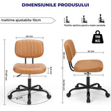 Scaun de Birou Elindor® Fără Brațe, Rotativ, Reglabil, Maro