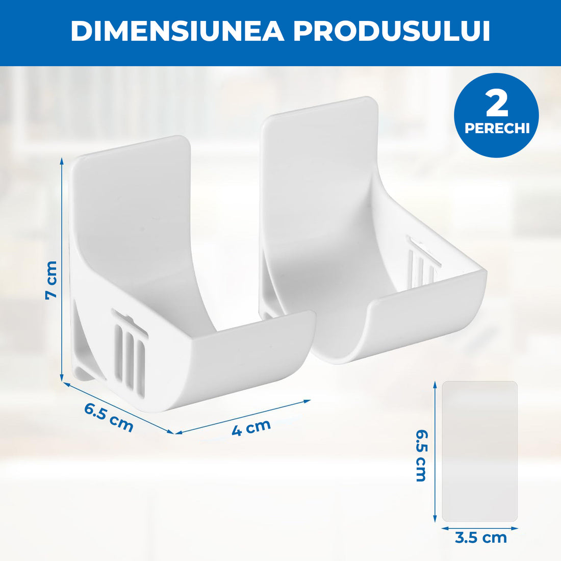Set 4 Organizatoare Multifunctionale Elindor® cu Adeziv, Suport din Plastic Dulap pe Usa Blat Chiuveta, Inaltime Reglabila, 4x Organizator Suspendat, Organizare pentru Bucatarie, Baie, Camara, Bar, Raft Depozitare Saci de Gunoi, Pungi, 7x6.5x4 cm, Alb