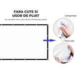 Ecran Proiector Elindor® Portabil, 120 Inch, Panza Proiectie 4K, Pliabil, Montaj Rapid Interior si Exterior, pe Perete, Ideal pentru Videoproiector, Cinema Acasa, Prezentari si Evenimente, Negru