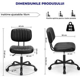 Scaun de Birou Elindor® Fără Brațe, Rotativ, Reglabil, Negru