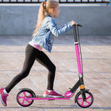 Trotinetă Pliabilă cu Amortizor Elindor®, Frână Spate și Platformă Antiderapantă, Roz