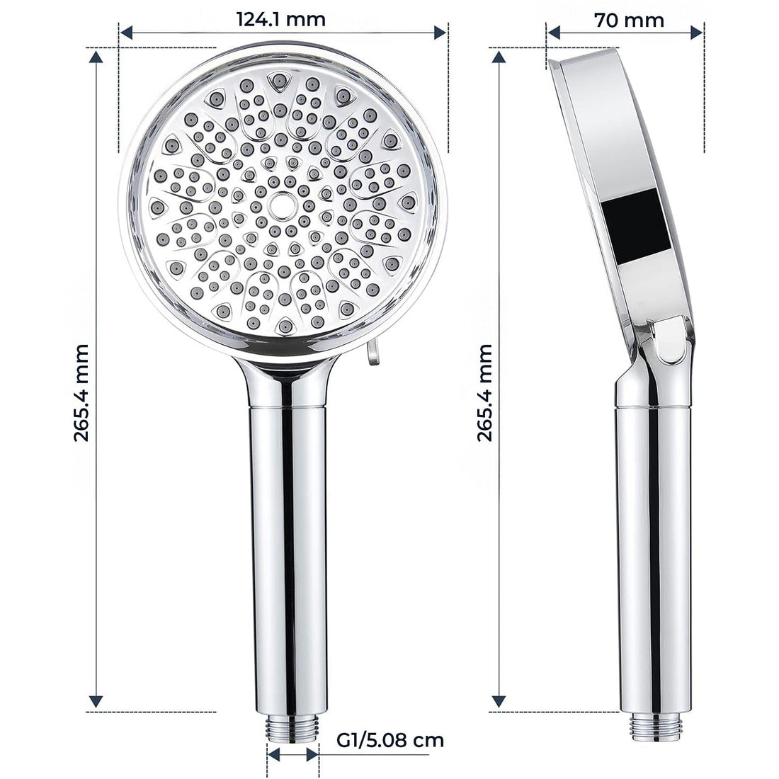 Cap de Dus cu Filtru Elindor®, Sistem Filtrare Apa Potabila, Protectie Anticalcar, Jeturi Personalizabile, Instalare Universala, Ideal Pentru Igiena Zilnica, Compatibil Piele Sensibila si Par Fragil, Argintiu