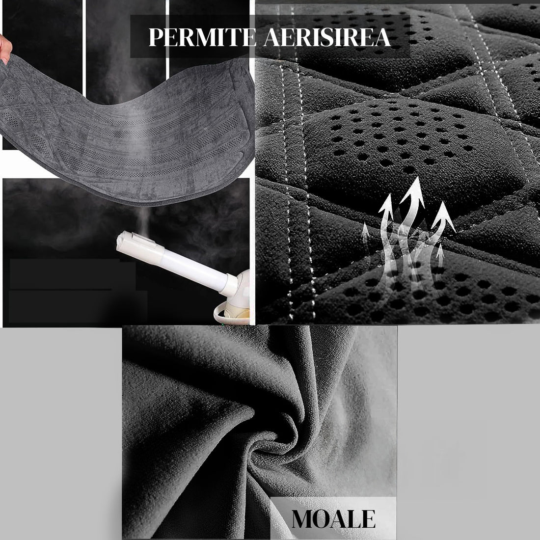 Husa Scaun Auto Premium Elindor® Universala, pentru Protectie Sezut Scaune, Ofera Protectie Pentru Bancheta Fata, Antialunecare, Piele PU, Material Respirabil, Buzunar Depozitare, Accesorii Masina Huse Interior 57x42 cm, Negru