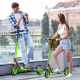 Trotiinetă Pliabilă cu Amortizor Elindor®, Frână Spate și Platformă Antiderapantă, Verde