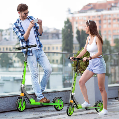 Trotiinetă Pliabilă cu Amortizor Elindor®, Frână Spate și Platformă Antiderapantă, Verde