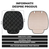 Set 2 Huse Universale Negre de Scaune Auto Elindor®, Anti-Alunecare, Husa Sezut Scaun Sofer din Plus, Bumbac, Matase Elastica, Design Premium pentru Interior Masina, 51x50 cm