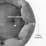 Pat Confortabil pentru Caini si Pisici Elindor®, Culcus Moale Antiderapant, cu Perna Detasabila din Microfibra Lavabila la Masina, Potrivit pentru Caine si Pisica de Talie Mica si Medie, Ideal in Orice Anotimp, in Casa, Marimea S, 51x48x15 cm, Gri