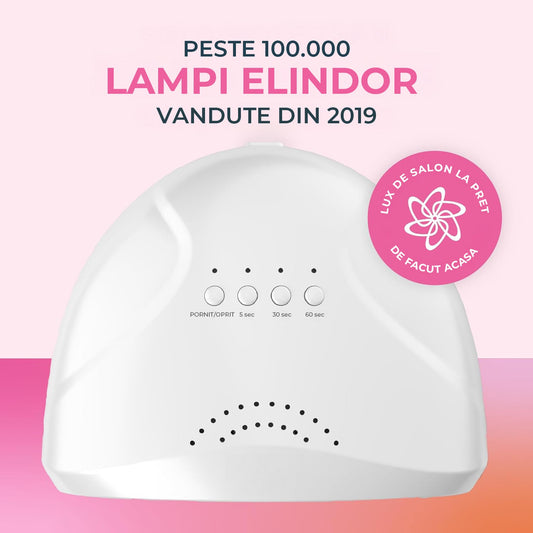 Lampa UV LED Elindor® Profesionala 48W Cu 30 LED-uri Senzor Inteligent Temporizator 5 30 60 Secunde Tehnologie Hibrida Uscare Rapida, Alb