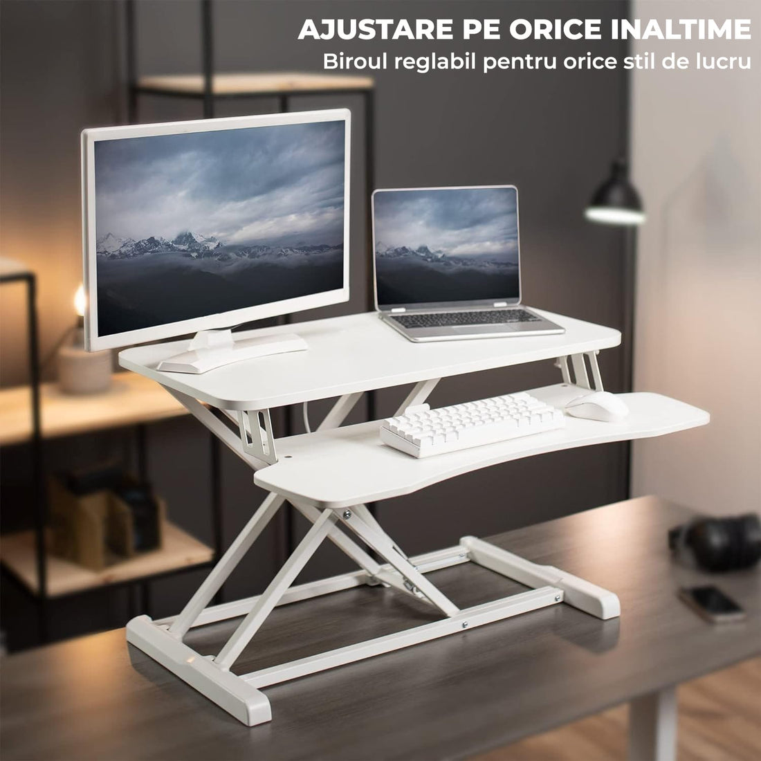 Suport Laptop Elindor® Pliabil pentru Birou, Alb