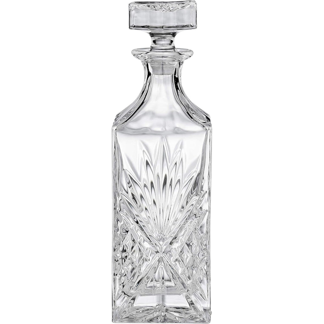 Decantor Elindor® din Sticlă, Dop Pătrat, 798 ml, pentru Whiskey și Vin