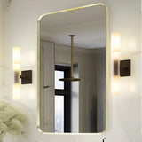 Oglinda Dreptunghiulara Elindor®, Margini Rotunjite, Reflexie HD, Sticla Premium, 75x55 cm, Auriu