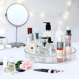 Organizator Rotativ 360° Elindor®, Acrilic 23 cm, 1 Nivel, Pentru Condimente, Cafea, Ceai, Borcane, Sticle, Produse Cosmetice, Accesorii Baie, Mirodenii, Dulapuri, Sertare, Bucatarie, Baie, Birou, Suprafata Antiaderenta, Transparent